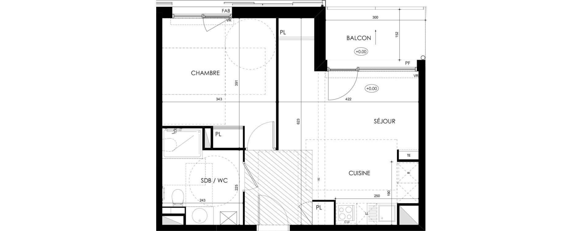 Appartement T2 de 41,18 m2 &agrave; Tarbes Marcadieu