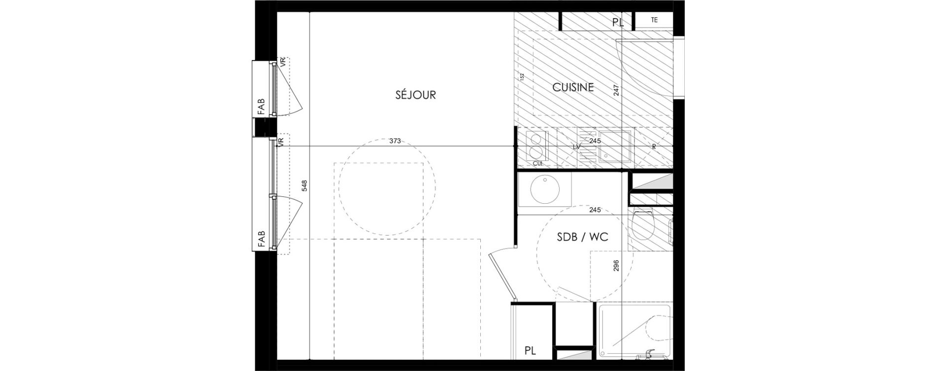 Appartement T1 de 33,18 m2 &agrave; Tarbes Marcadieu