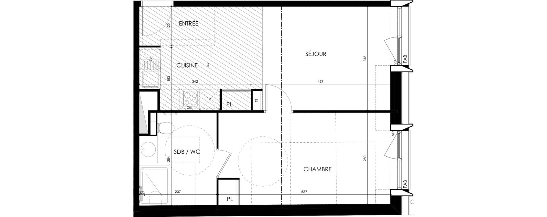 Appartement T2 de 44,77 m2 &agrave; Tarbes Marcadieu