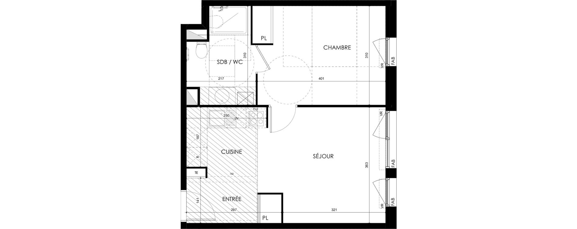 Appartement T2 de 40,36 m2 &agrave; Tarbes Marcadieu