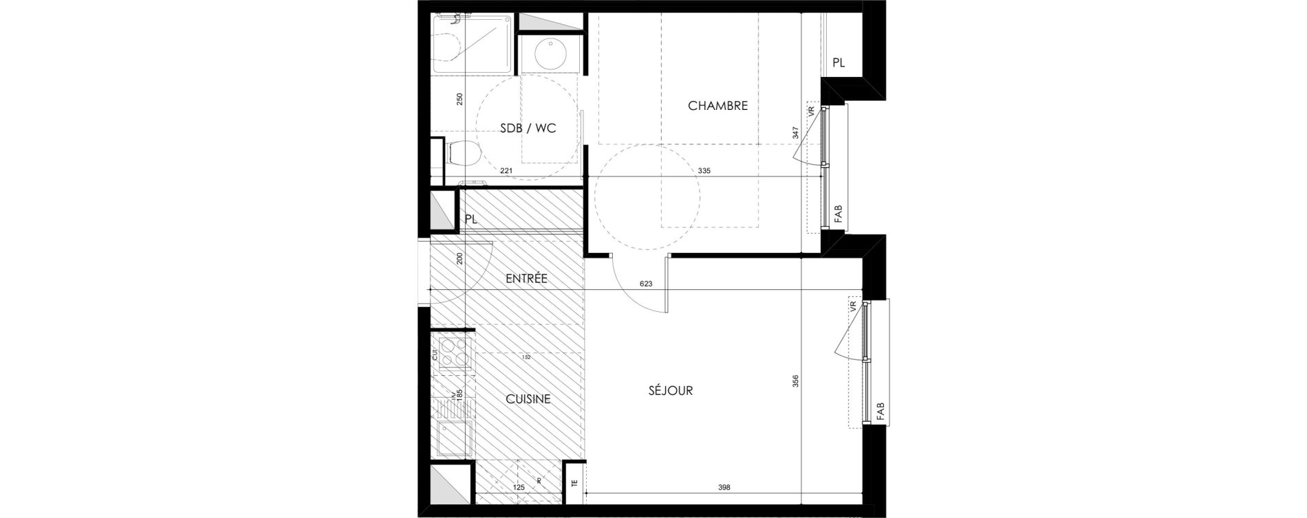 Appartement T2 de 40,80 m2 &agrave; Tarbes Marcadieu