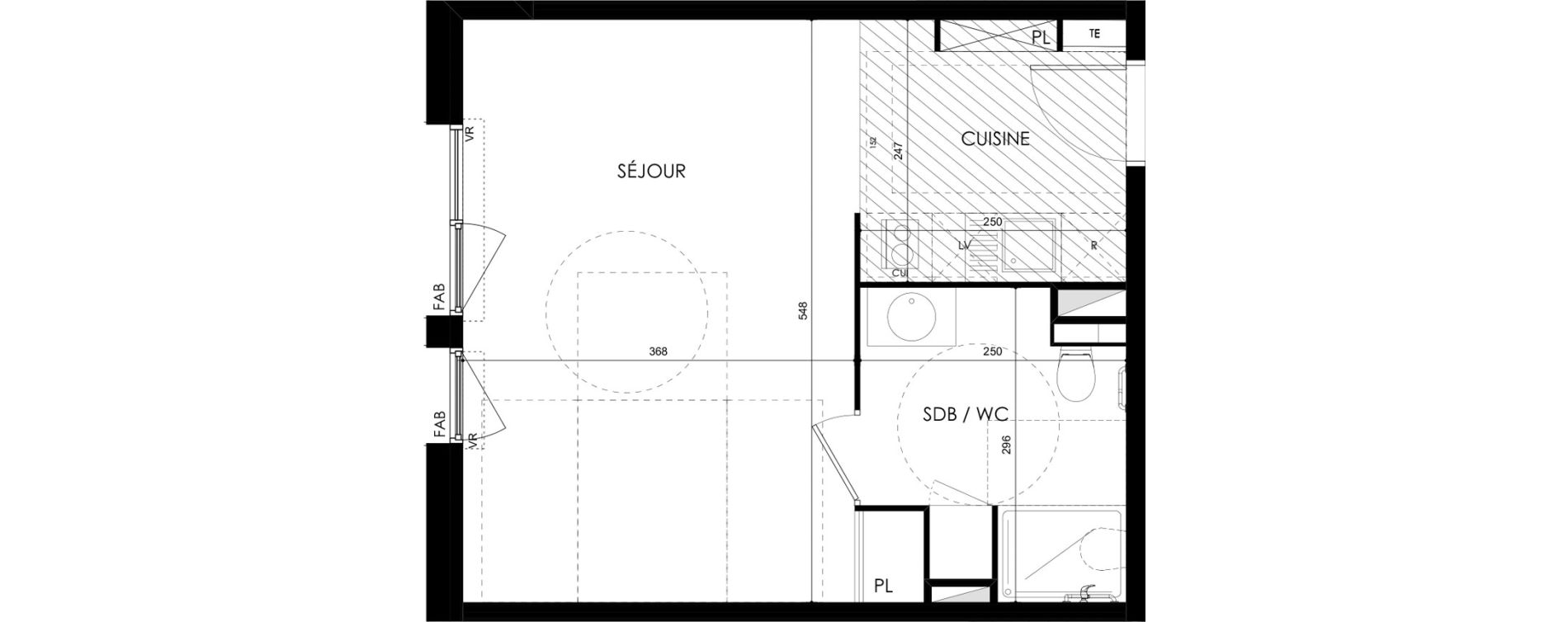 Appartement T1 de 33,23 m2 &agrave; Tarbes Marcadieu