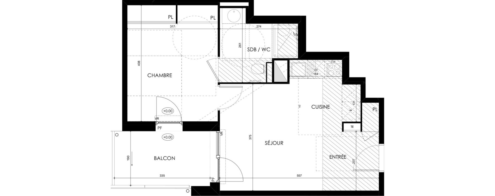 Appartement T2 de 40,00 m2 &agrave; Tarbes Marcadieu