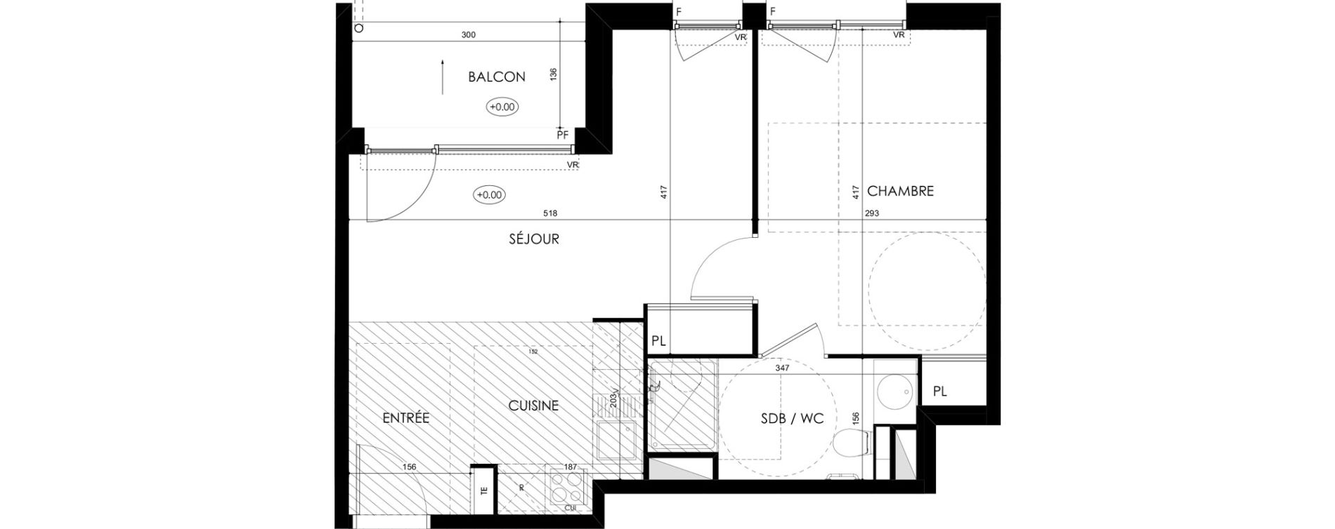 Appartement T2 de 40,96 m2 &agrave; Tarbes Marcadieu