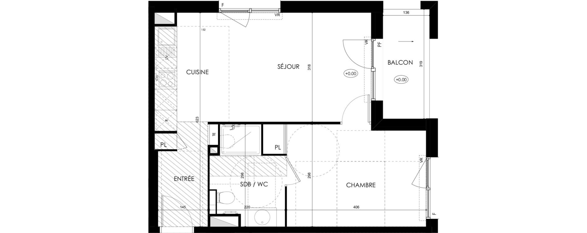 Appartement T2 de 41,92 m2 &agrave; Tarbes Marcadieu