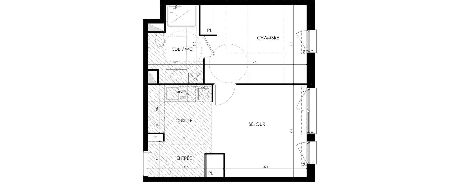 Appartement T2 de 40,36 m2 &agrave; Tarbes Marcadieu