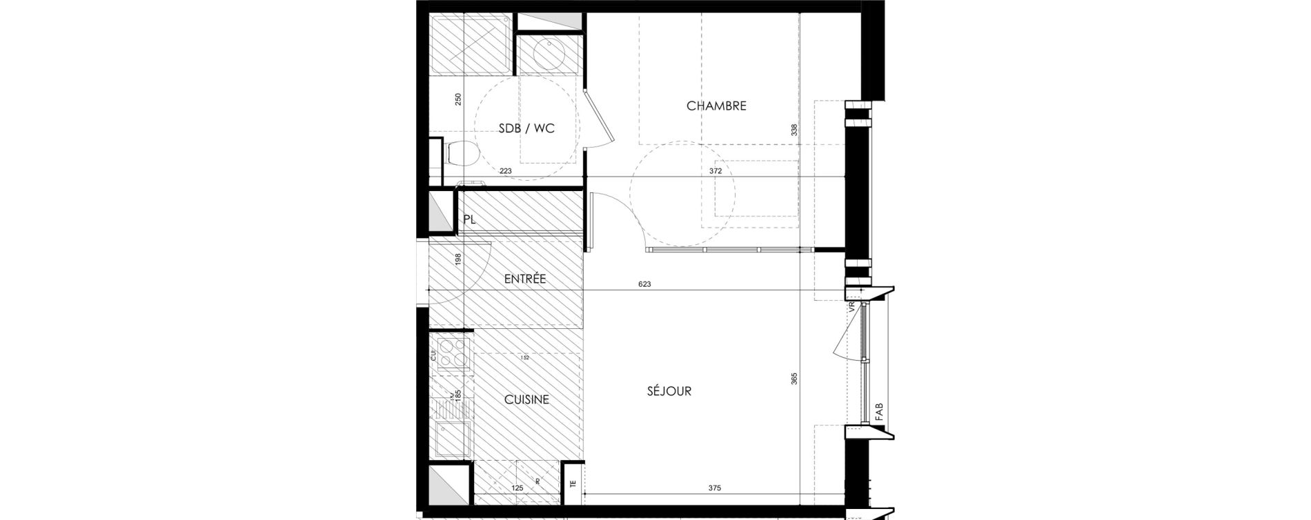 Appartement T2 de 39,67 m2 &agrave; Tarbes Marcadieu