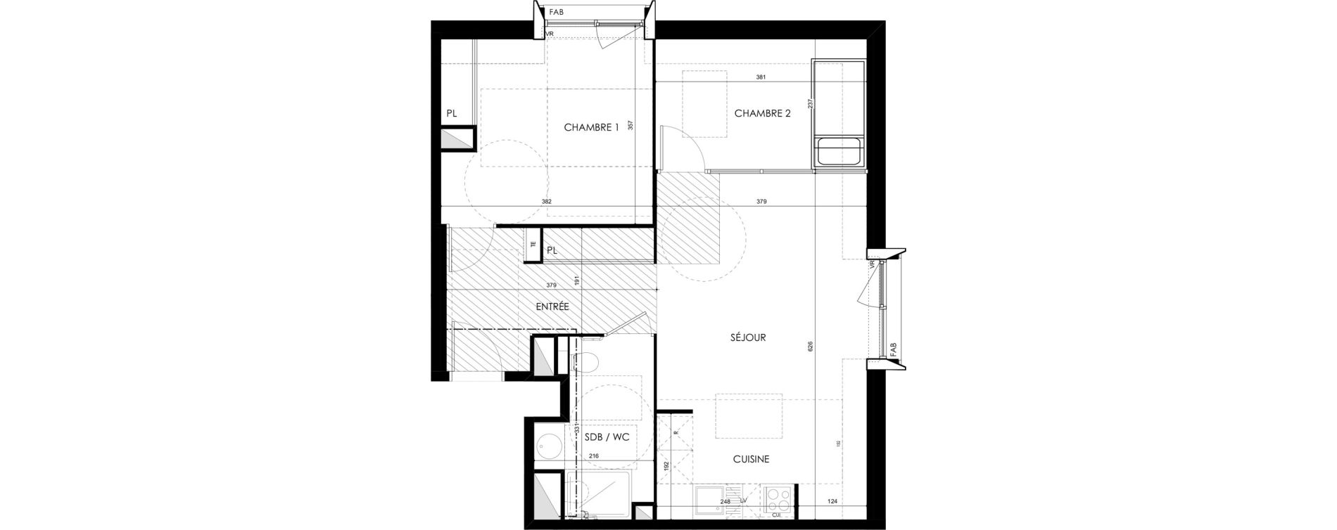 Appartement T3 de 53,99 m2 &agrave; Tarbes Marcadieu