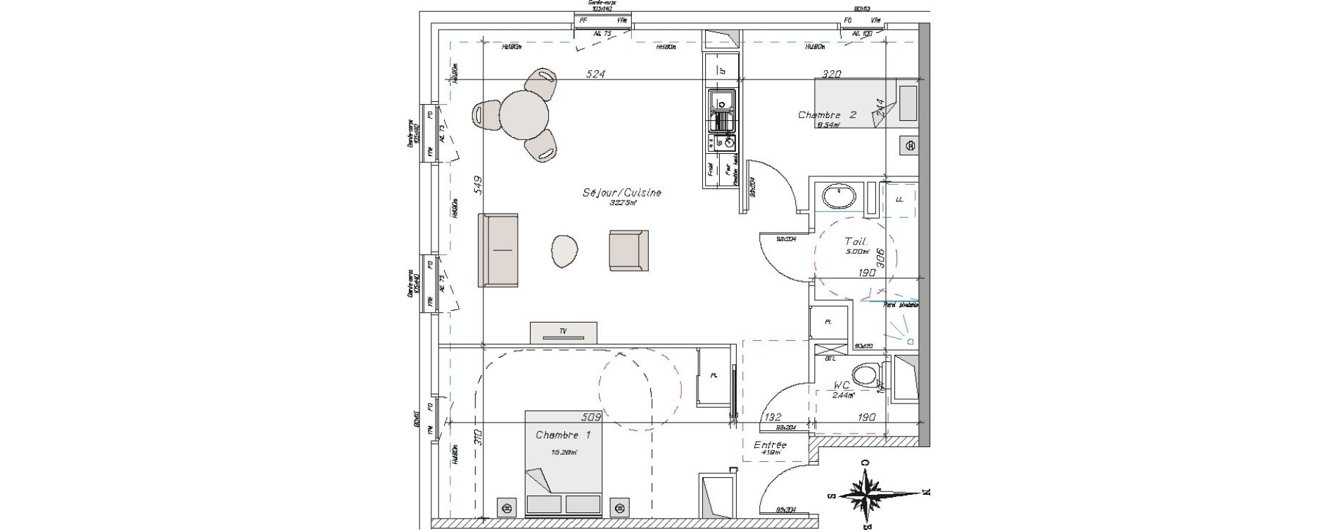 Appartement T3 de 68,20 m2 &agrave; Tarbes Centre