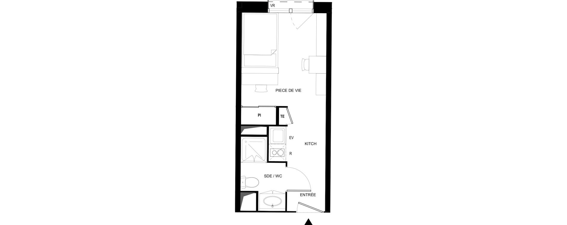 Appartement T1 meubl&eacute; de 19,07 m2 &agrave; Tarbes Solazur