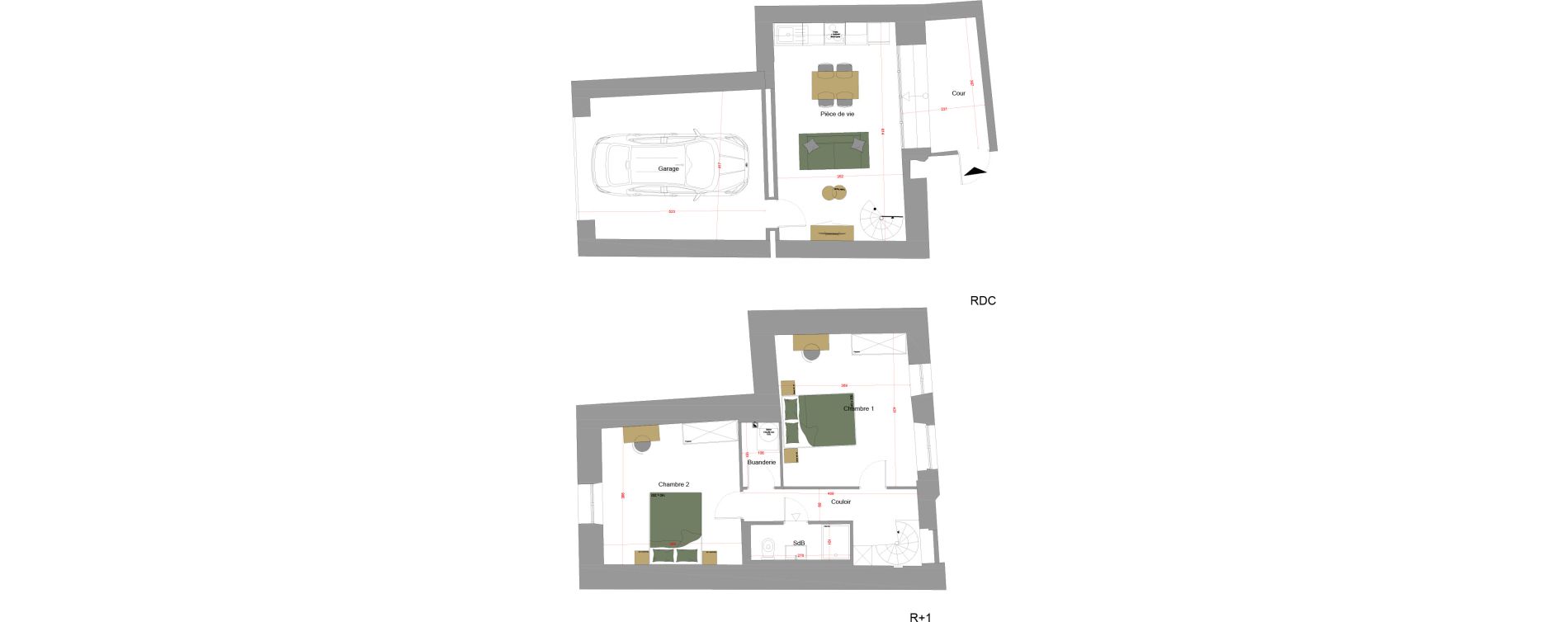 Duplex T3 de 62,30 m2 &agrave; Agde Vieille ville - p&eacute;rou - gare