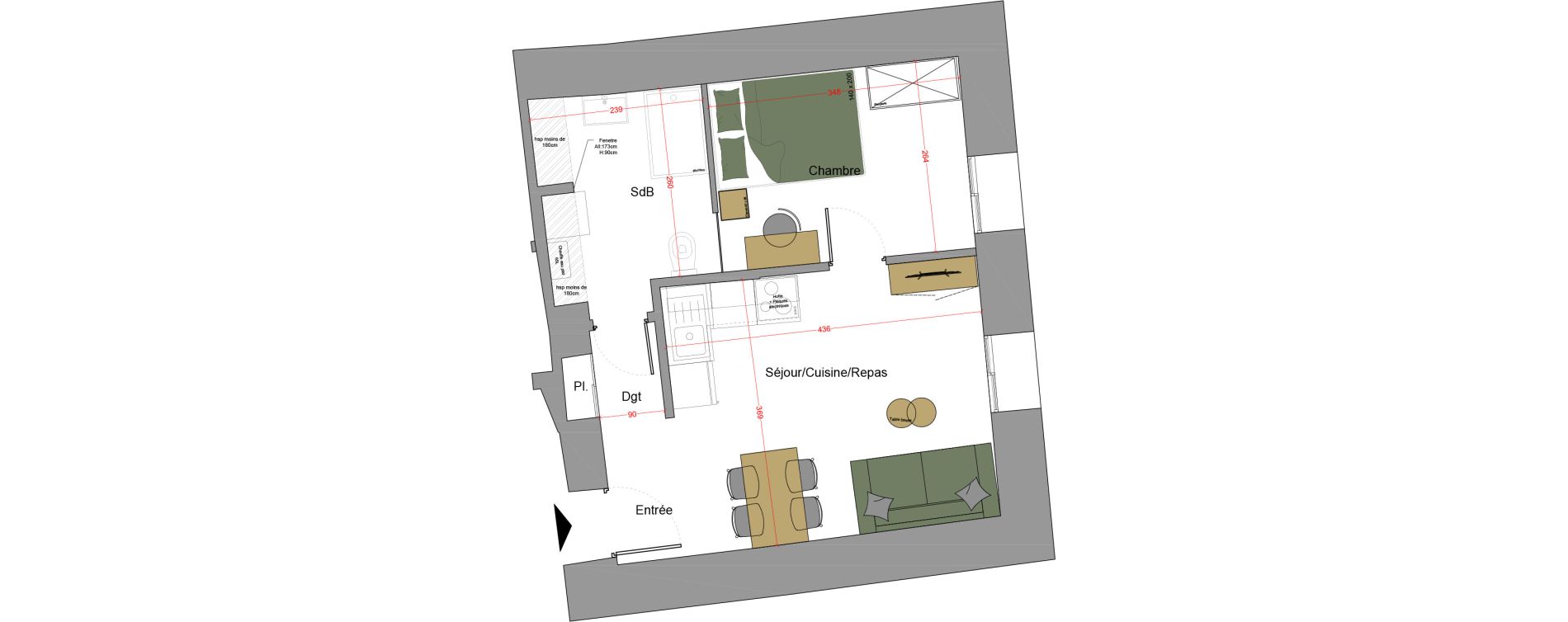 Appartement T2 de 33,20 m2 &agrave; Agde Vieille ville - p&eacute;rou - gare