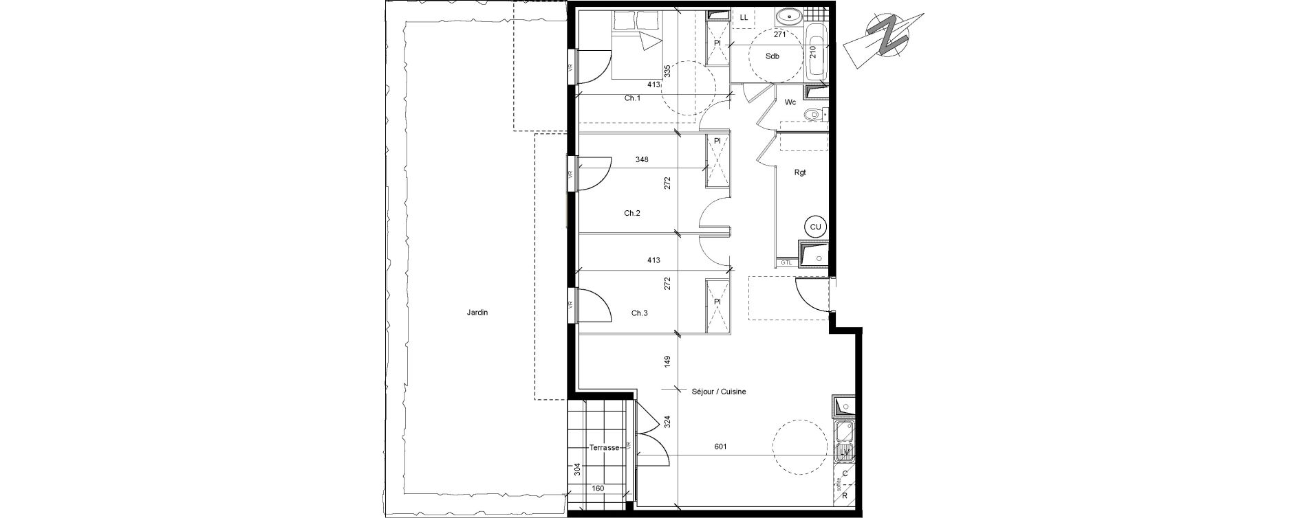 Appartement T4 de 89,24 m2 &agrave; Agde Le grau d'agde