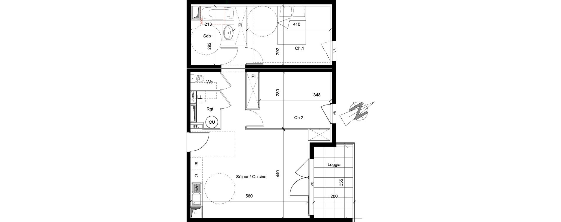 Appartement T3 de 64,19 m2 &agrave; Agde Le grau d'agde