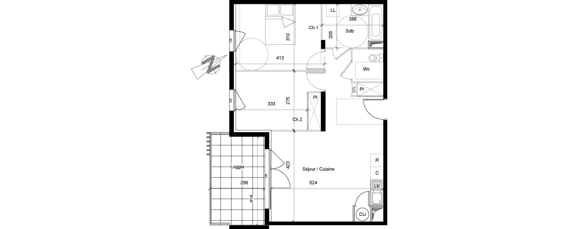 Appartement T3 de 60,82 m2 &agrave; Agde Le grau d'agde