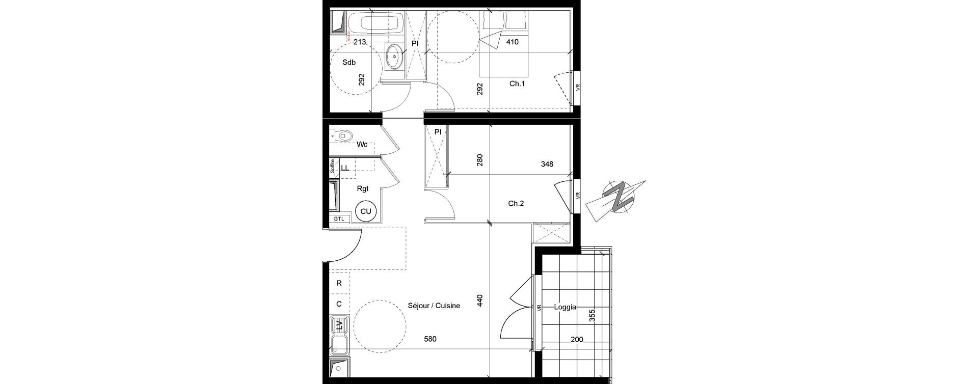 Appartement T3 de 64,19 m2 &agrave; Agde Le grau d'agde