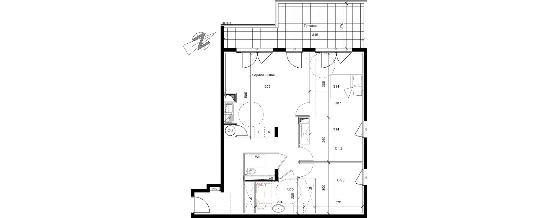 Appartement T4 de 79,45 m2 &agrave; Agde Le grau d'agde