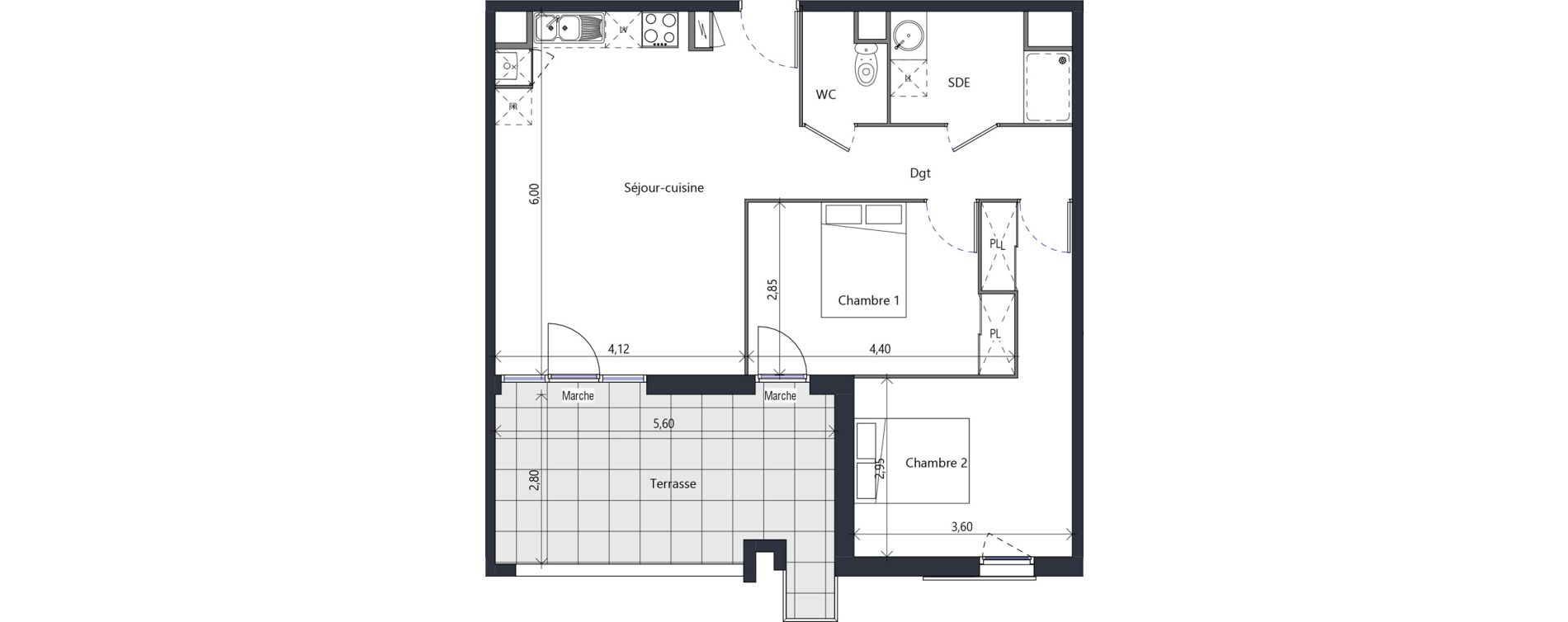 Appartement T3 de 65,30 m2 &agrave; Agde Mirabel