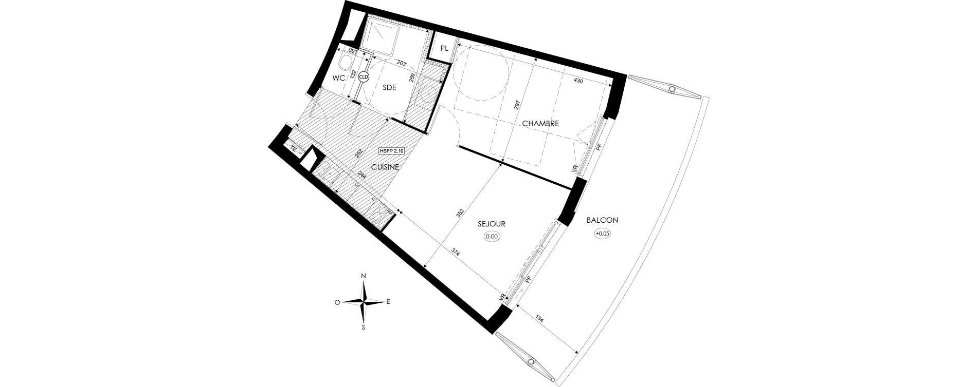 Appartement T2 de 41,35 m2 &agrave; Agde Centre