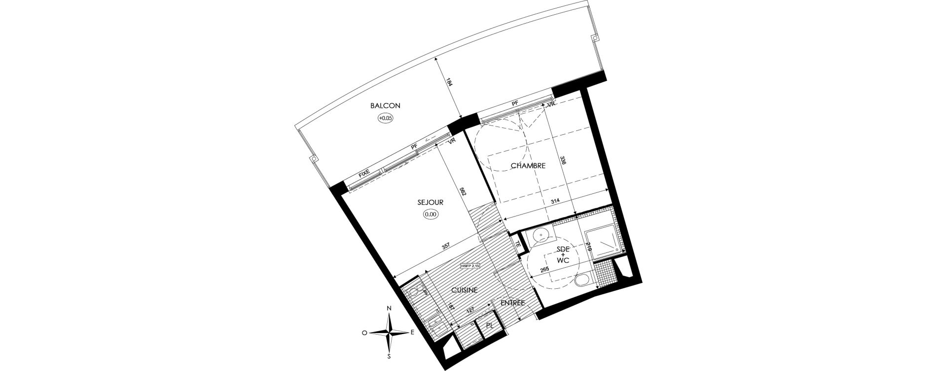 Appartement T2 de 36,30 m2 &agrave; Agde Centre