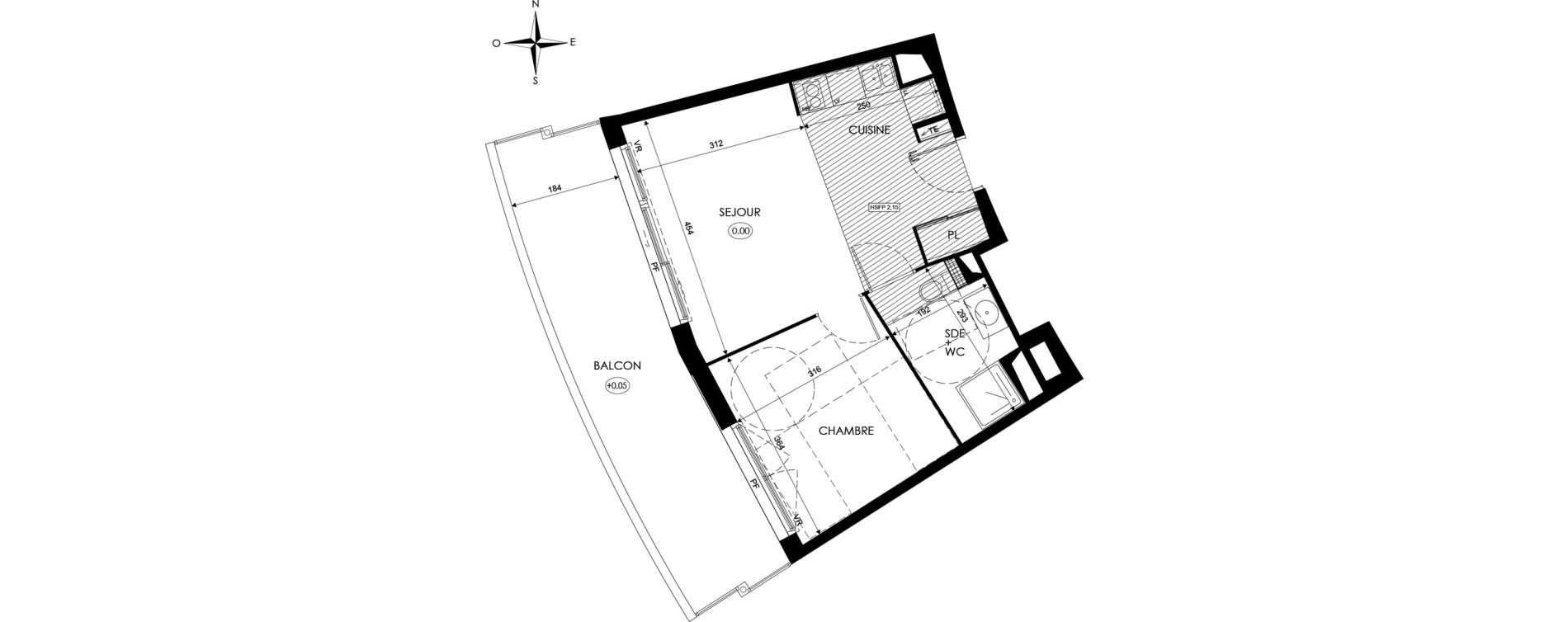 Appartement T2 de 38,65 m2 &agrave; Agde Centre