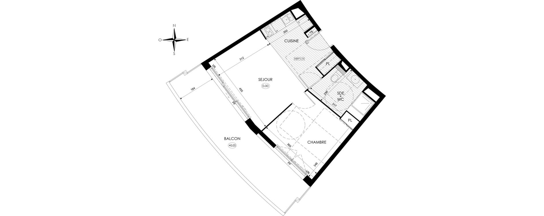 Appartement T2 de 39,75 m2 &agrave; Agde Centre