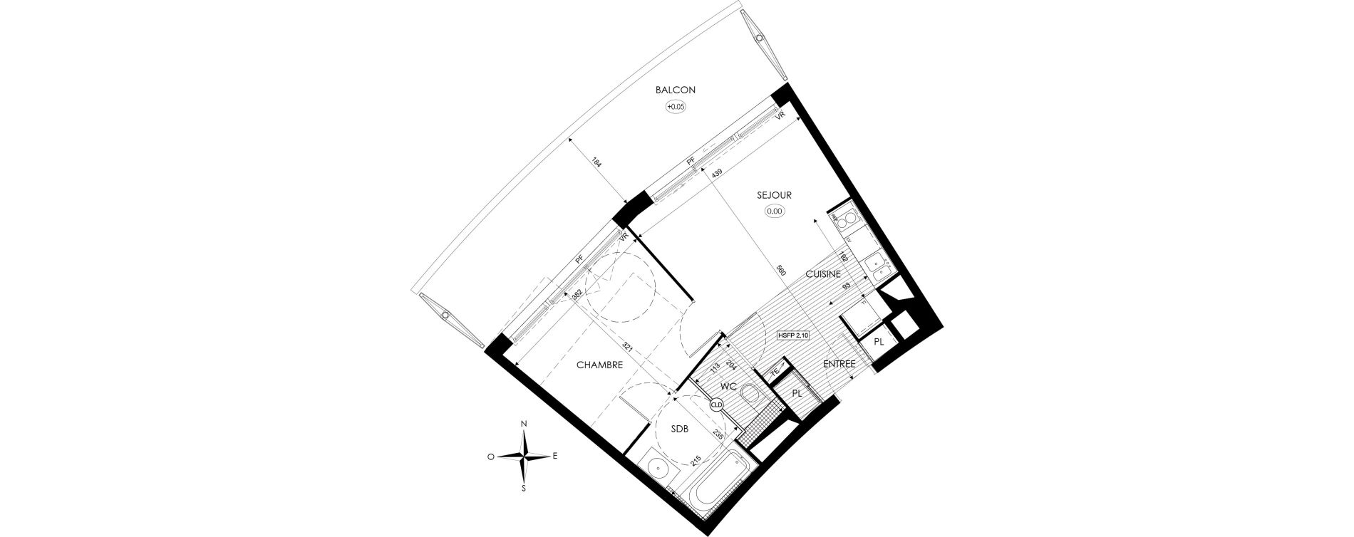 Appartement T2 de 39,00 m2 &agrave; Agde Centre