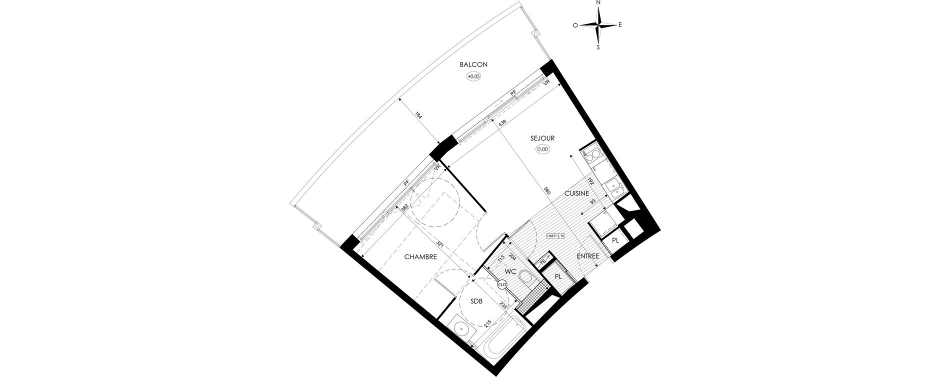 Appartement T2 de 39,00 m2 &agrave; Agde Centre