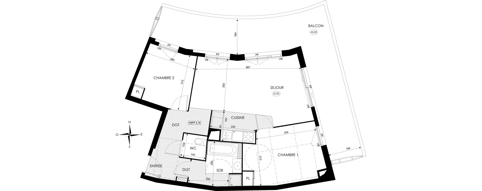 Appartement T3 de 64,30 m2 &agrave; Agde Centre