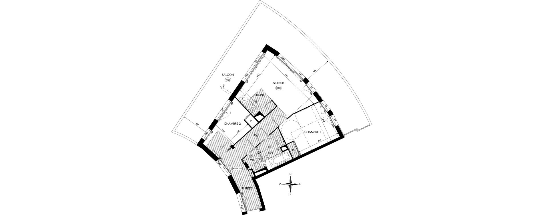 Appartement T3 de 58,55 m2 &agrave; Agde Centre