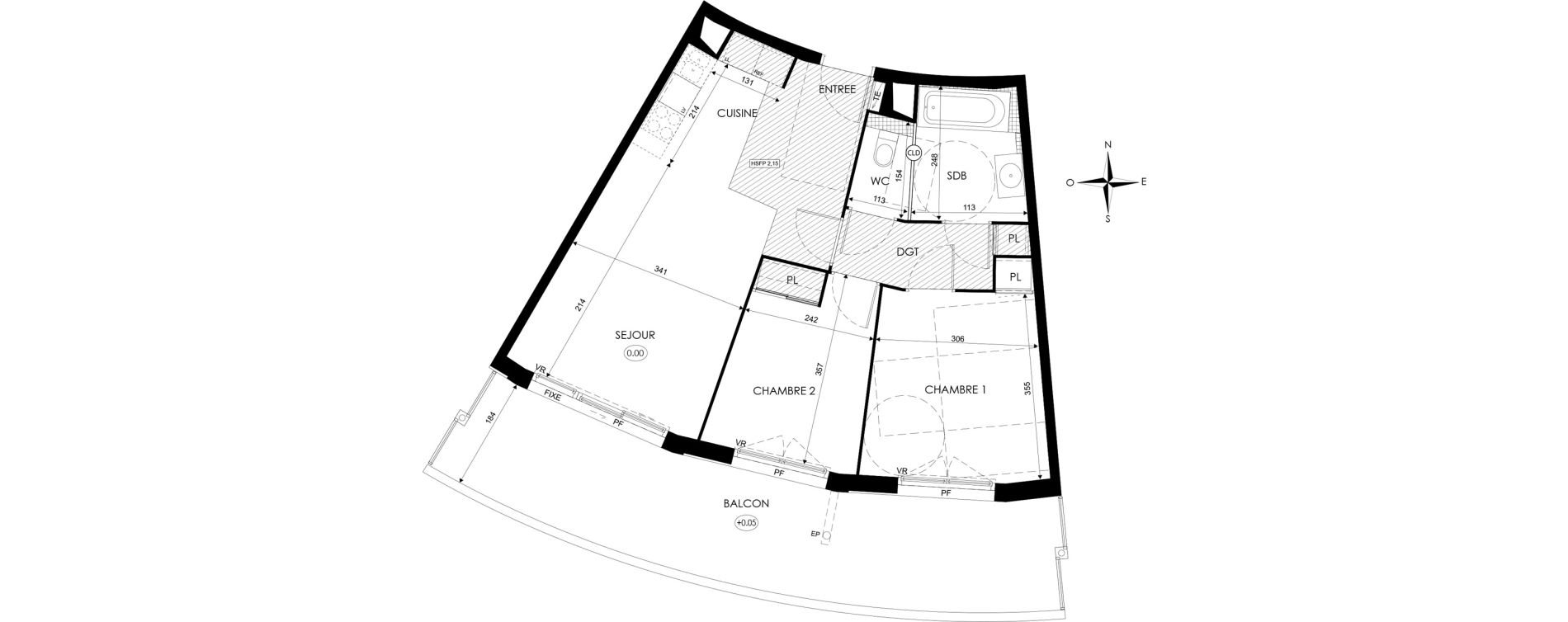 Appartement T3 de 59,00 m2 &agrave; Agde Centre