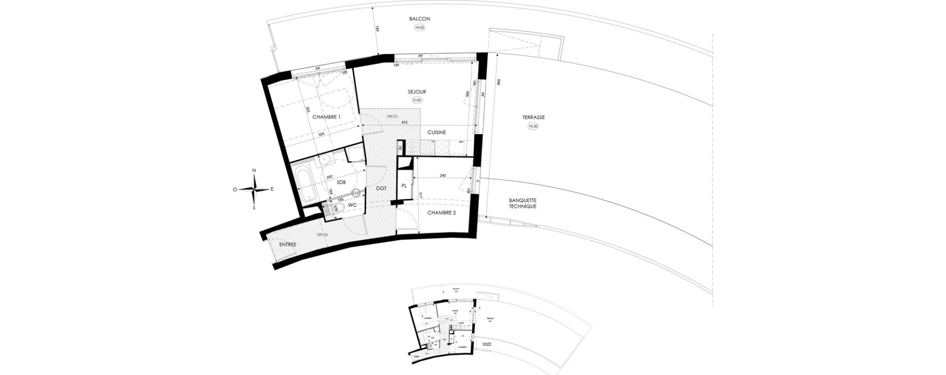 Appartement T3 de 53,70 m2 &agrave; Agde Centre