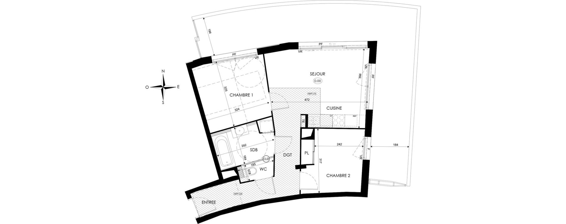 Appartement T3 de 54,30 m2 &agrave; Agde Centre