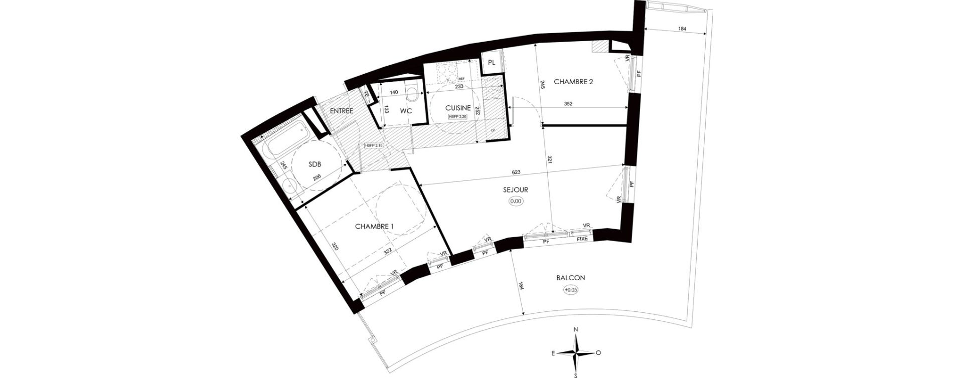 Appartement T3 de 55,10 m2 &agrave; Agde Centre