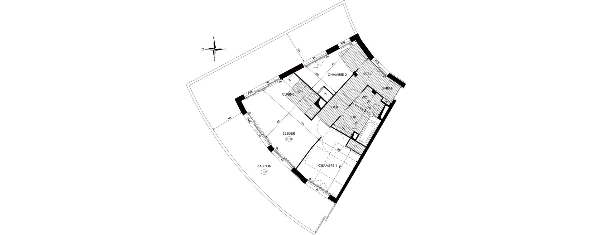 Appartement T3 de 58,80 m2 &agrave; Agde Centre
