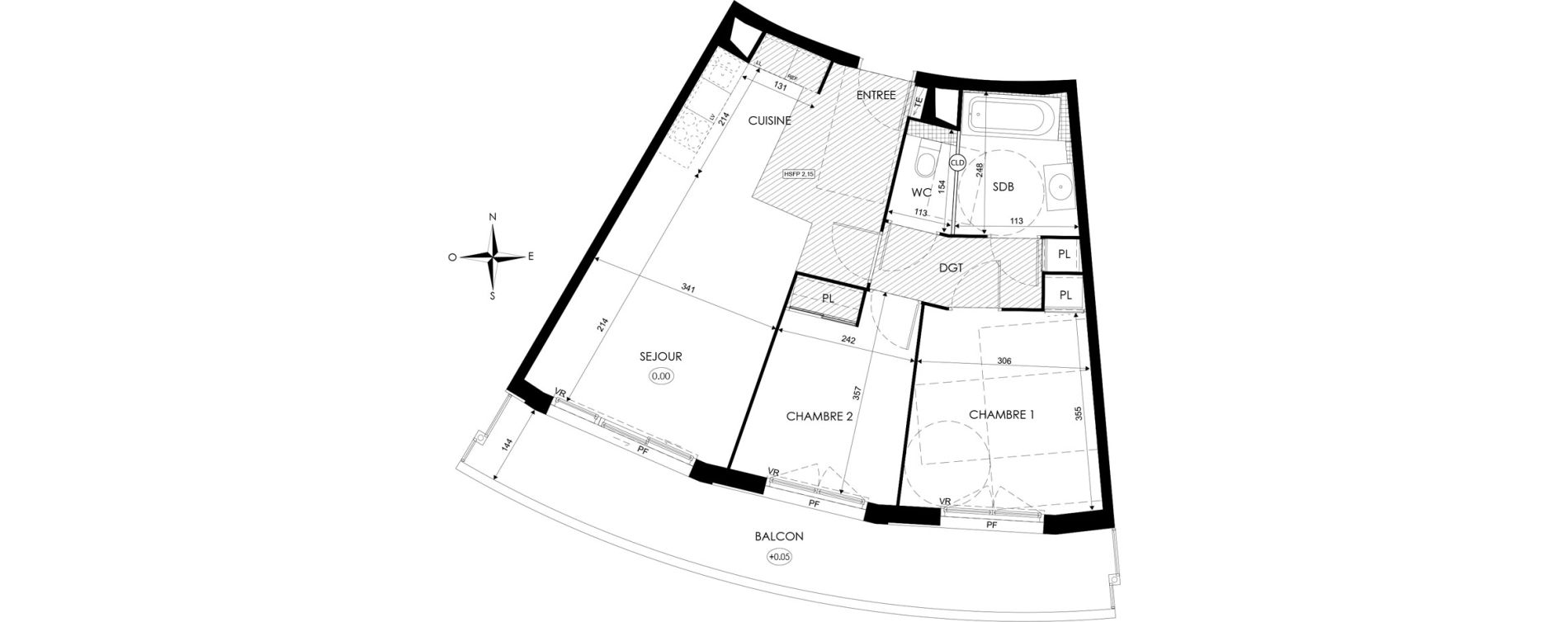 Appartement T3 de 59,00 m2 &agrave; Agde Centre
