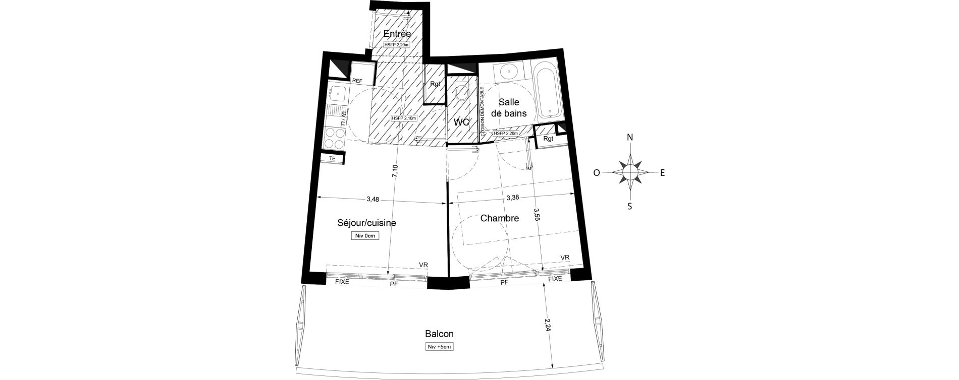 Appartement T2 de 38,45 m2 &agrave; Agde Centre