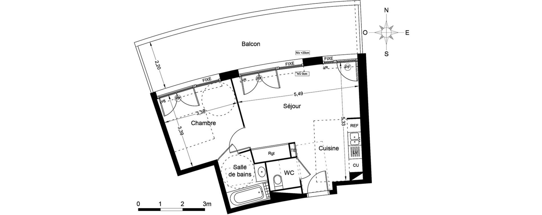Appartement T2 de 42,20 m2 &agrave; Agde Centre