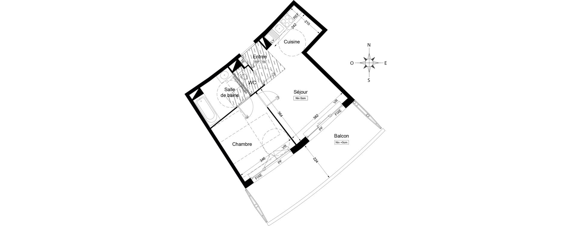 Appartement T2 de 39,90 m2 &agrave; Agde Centre