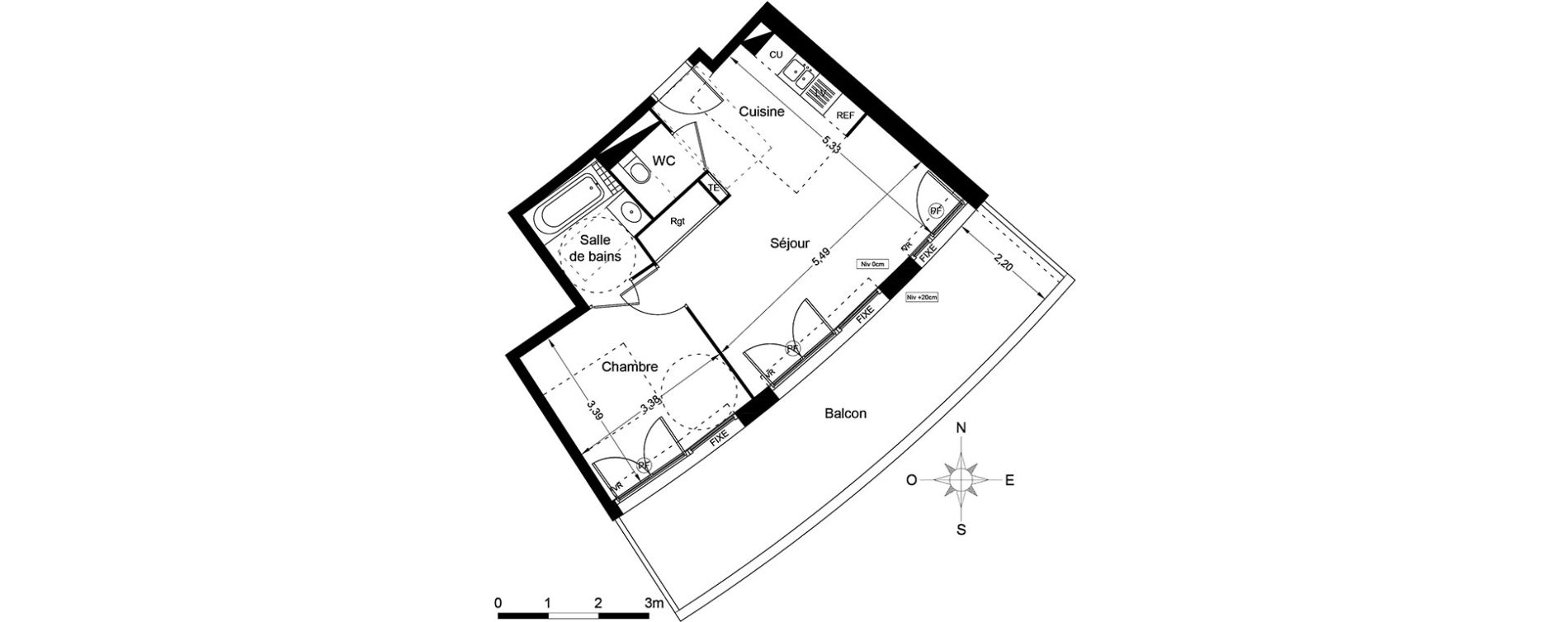 Appartement T2 de 42,20 m2 &agrave; Agde Centre