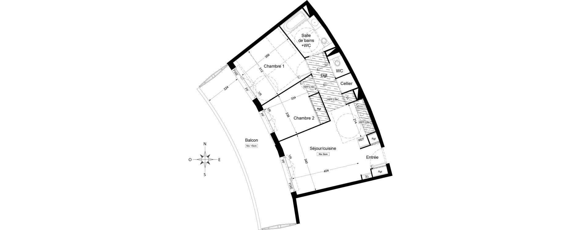 Appartement T3 de 56,60 m2 &agrave; Agde Centre