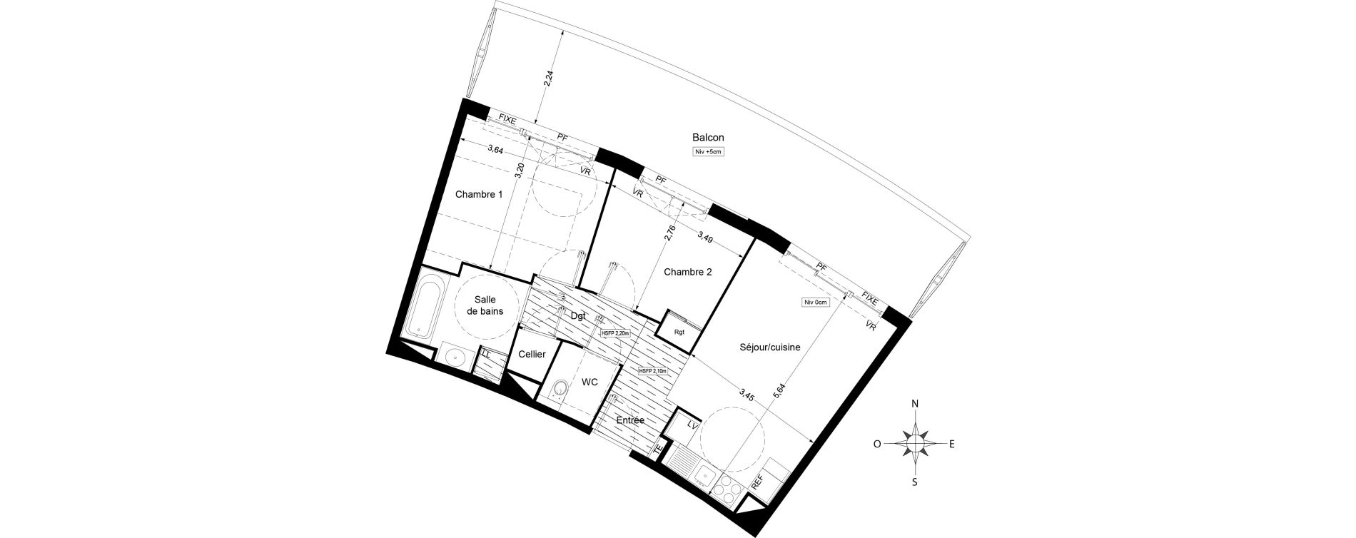Appartement T3 de 55,70 m2 &agrave; Agde Centre