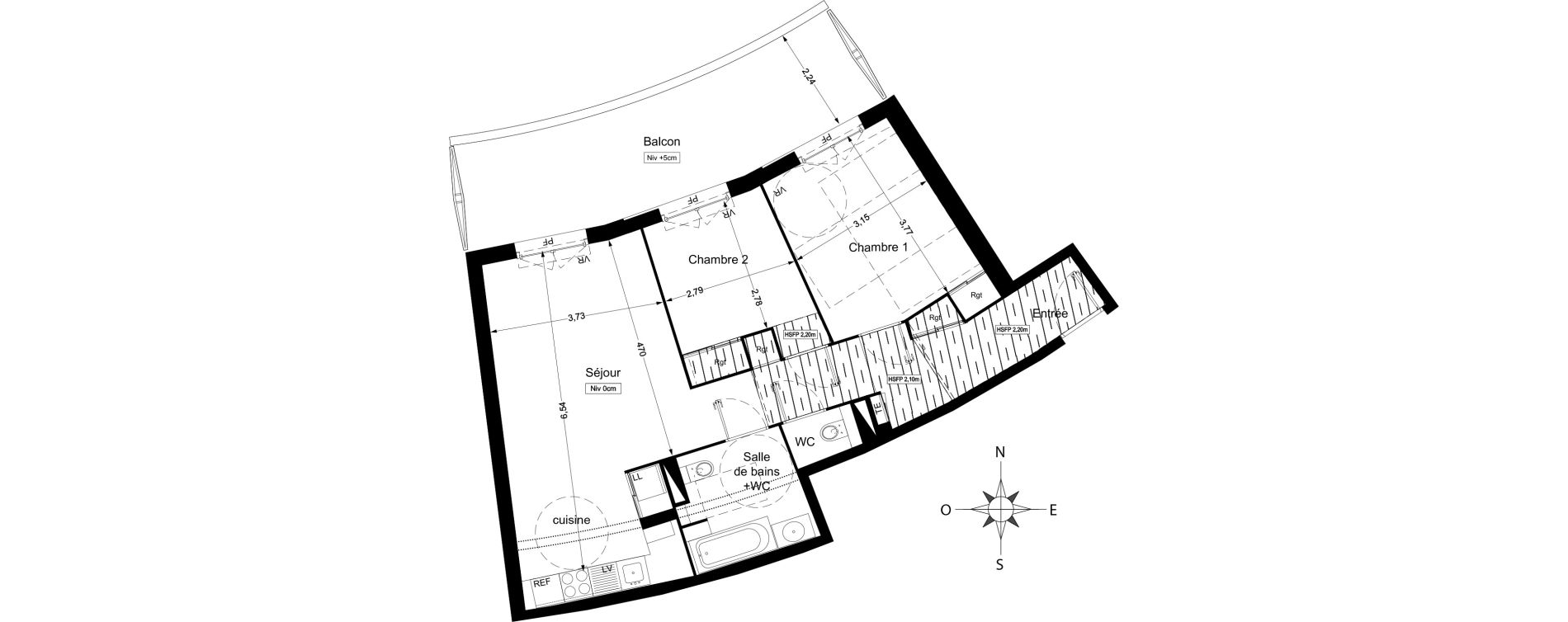 Appartement T3 de 68,35 m2 &agrave; Agde Centre