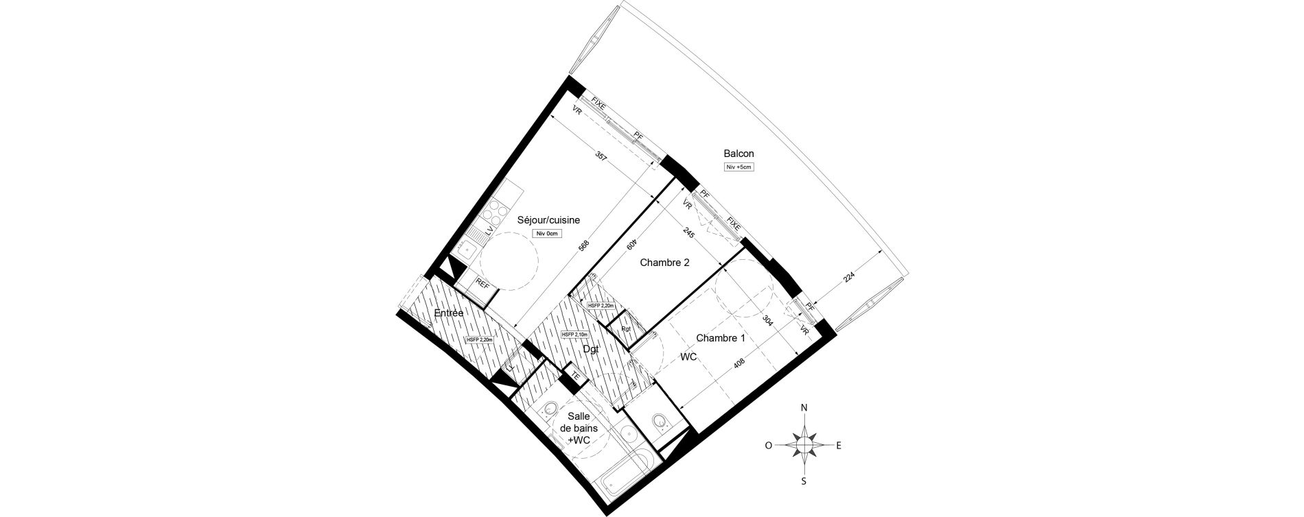 Appartement T3 de 55,90 m2 &agrave; Agde Centre
