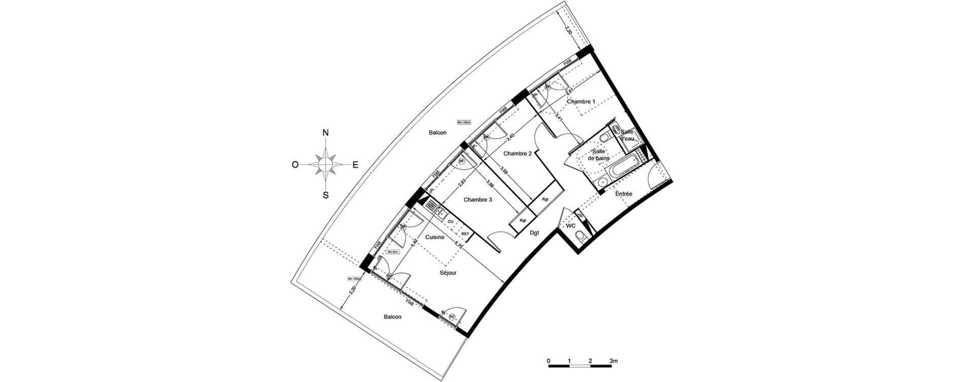 Appartement T4 de 81,55 m2 &agrave; Agde Centre