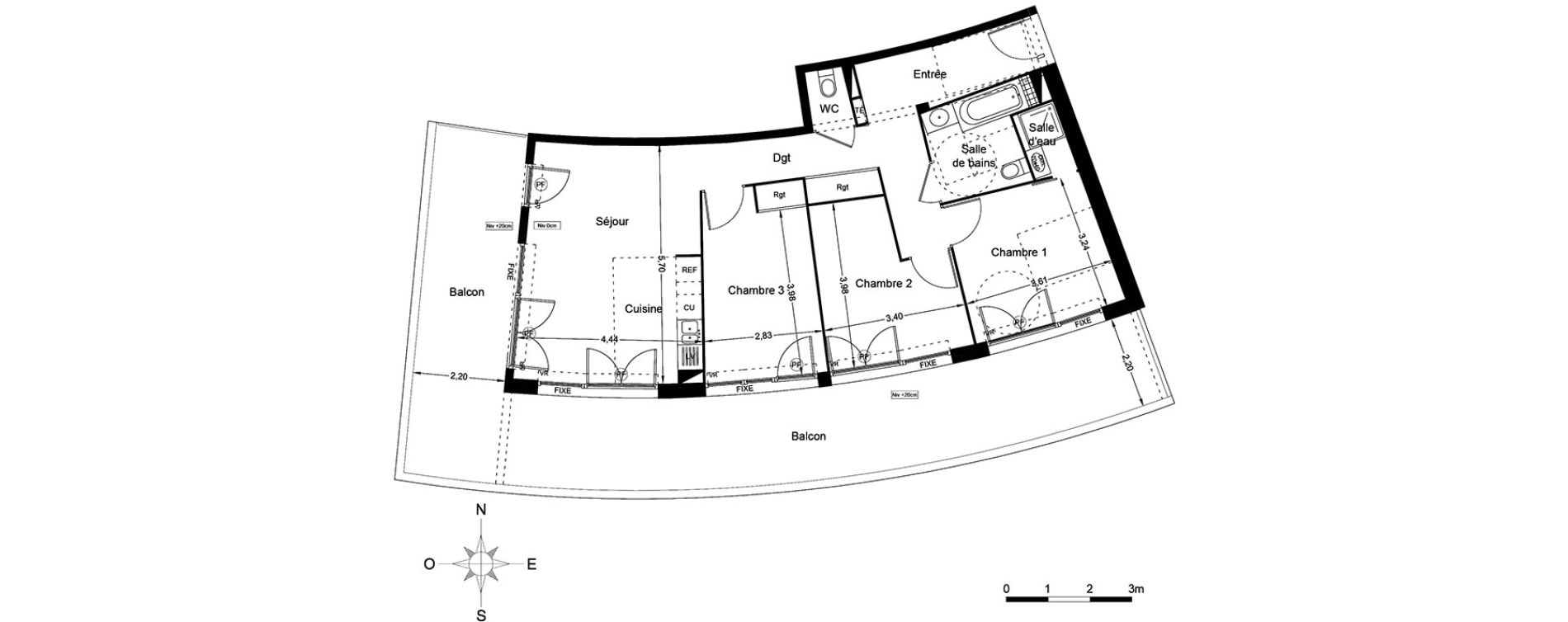 Appartement T4 de 81,55 m2 &agrave; Agde Centre