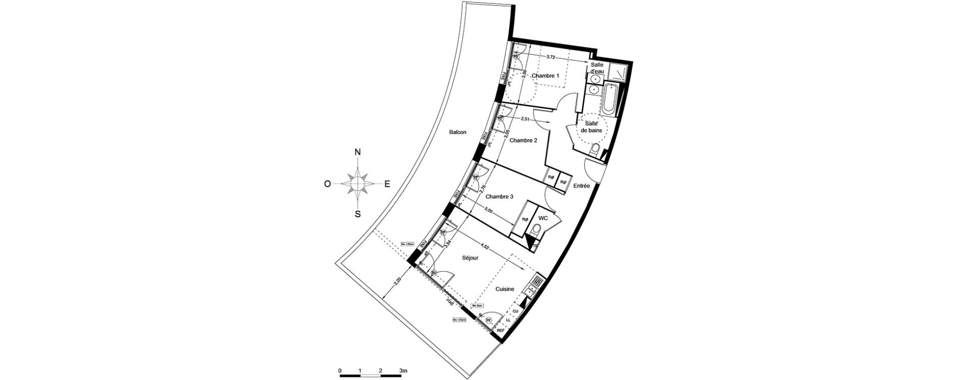 Appartement T4 de 74,25 m2 &agrave; Agde Centre