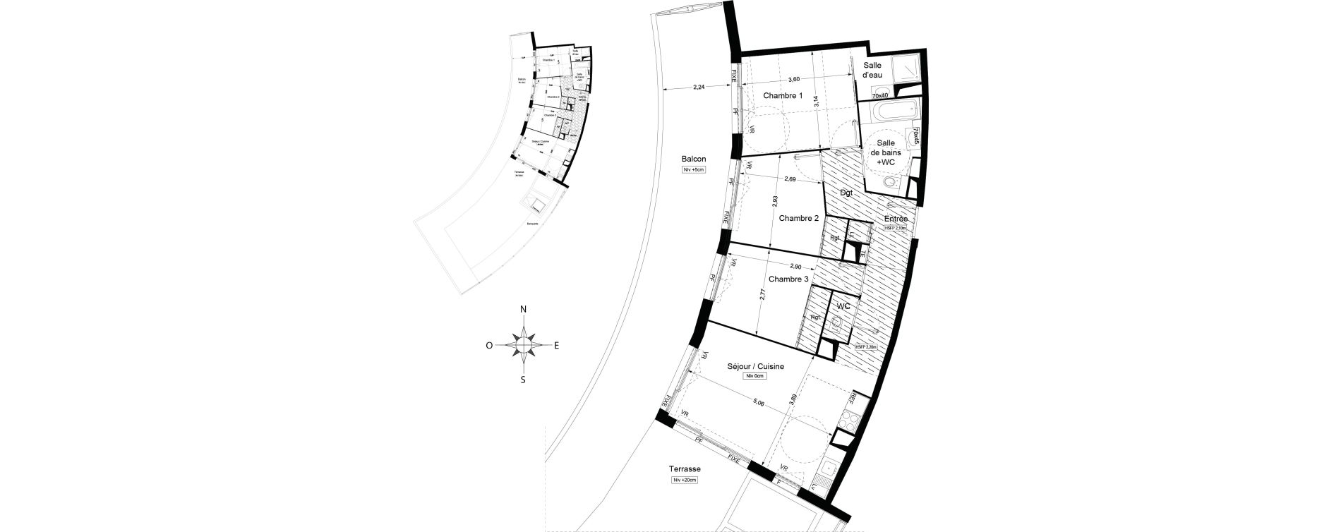 Appartement T4 de 72,90 m2 &agrave; Agde Centre