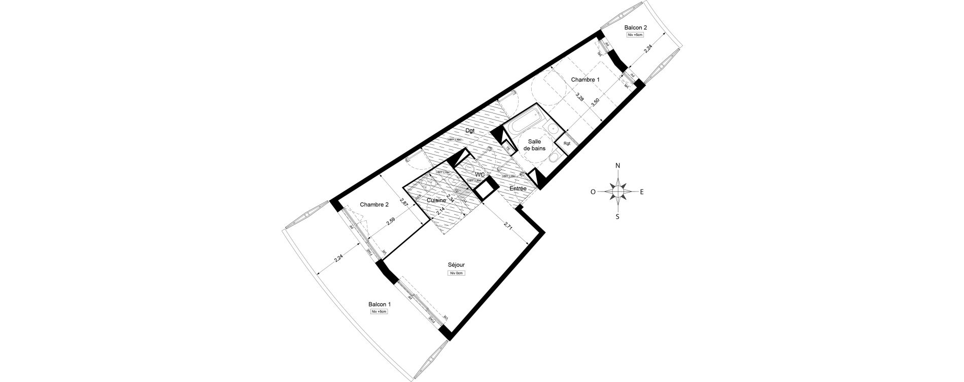 Appartement T3 de 61,95 m2 &agrave; Agde Centre