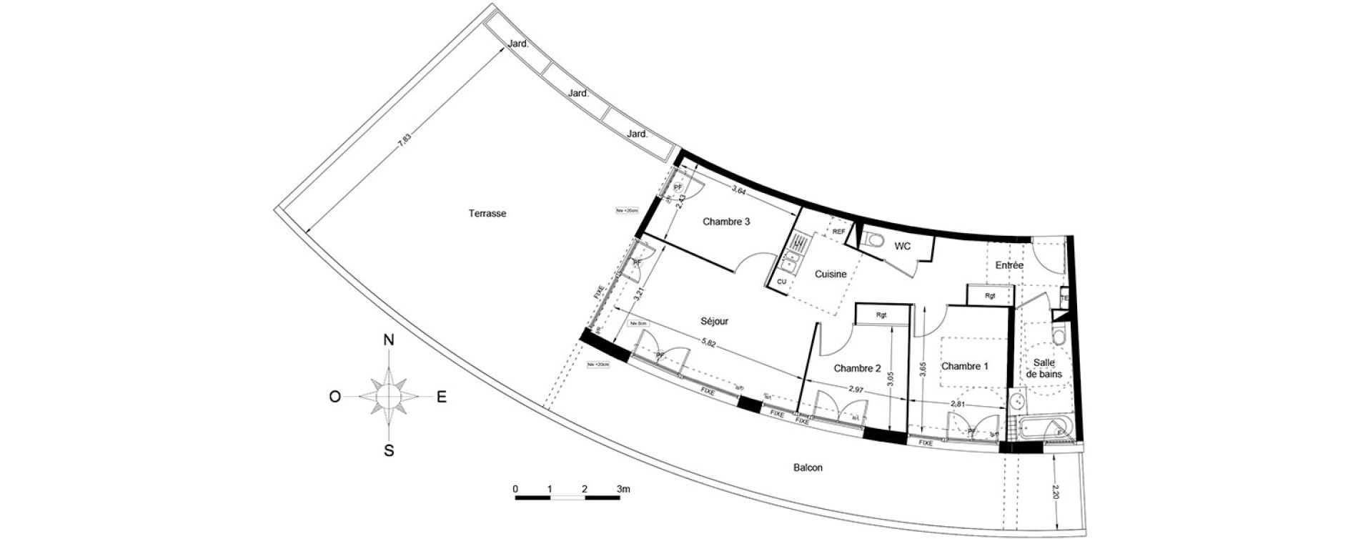 Appartement T4 de 70,95 m2 &agrave; Agde Centre